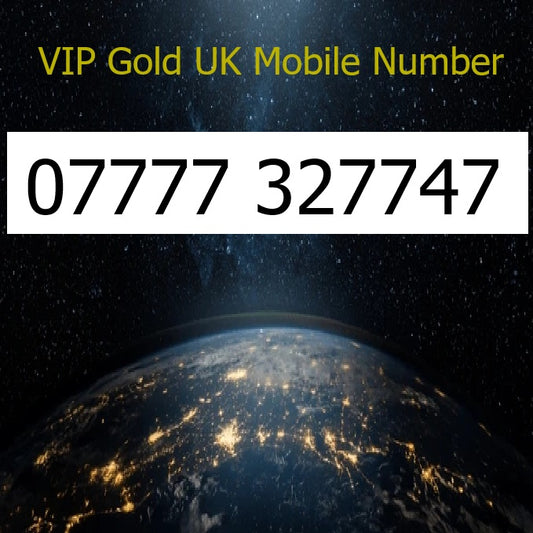 07777 327747 - VIP Gold UK Mobile Number – Easy to Remember SIM Card – Business or Personal Use – Triple Cut, PAYG, Physical SIM kit