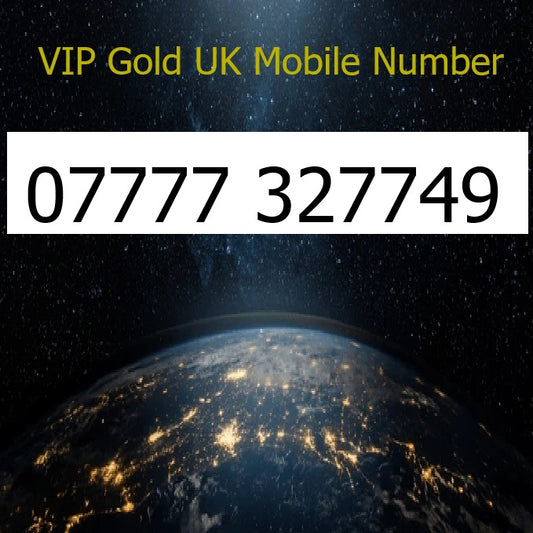 07777 327749 - VIP Gold UK Mobile Number – Easy to Remember SIM Card – Business or Personal Use – Triple Cut, PAYG, Physical SIM kit