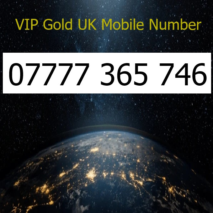 07777 365 746 - VIP Gold UK Mobile Number – Easy to Remember SIM Card – Business or Personal Use – Triple Cut, PAYG, Physical SIM kit