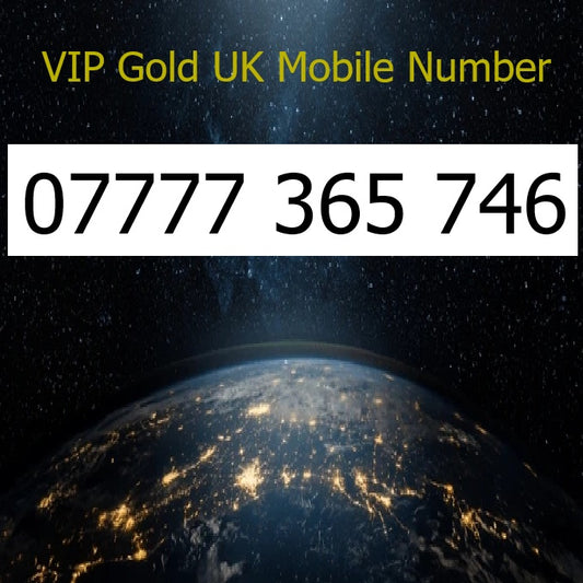 07777 365 746 - VIP Gold UK Mobile Number – Easy to Remember SIM Card – Business or Personal Use – Triple Cut, PAYG, Physical SIM kit