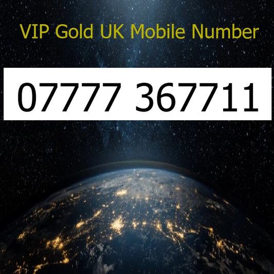 07777 367711 - VIP Gold UK Mobile Number – Easy to Remember SIM Card – Business or Personal Use – Triple Cut, PAYG, Physical SIM kit