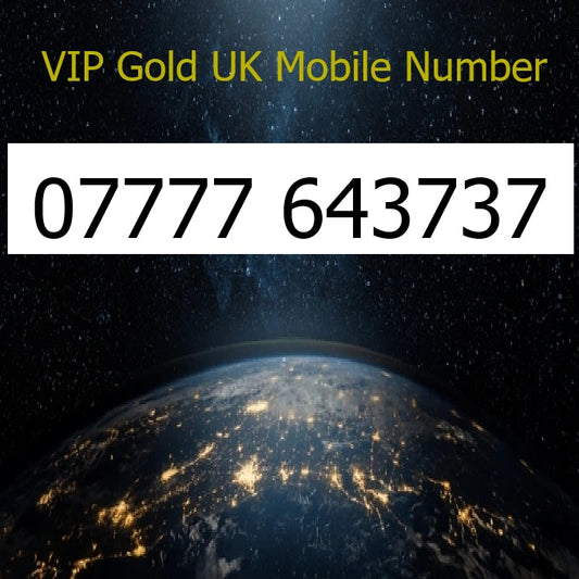 07777 643737 - VIP Gold UK Mobile Number – Easy to Remember SIM Card – Business or Personal Use – Triple Cut, PAYG, Physical SIM kit