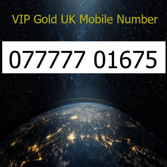 077777 01675 - VIP Gold UK Mobile Number – Easy to Remember SIM Card – Business or Personal Use – Triple Cut, PAYG, Physical SIM kit, COLESHILL