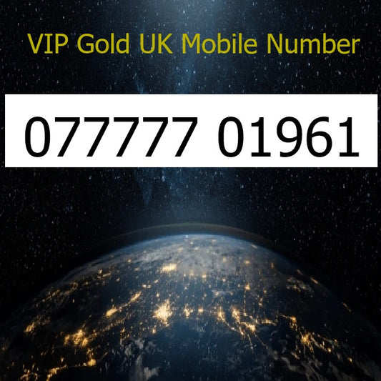 077777 01961 - VIP Gold UK Mobile Number – Easy to Remember SIM Card – Business or Personal Use – Triple Cut, PAYG, Physical SIM kit