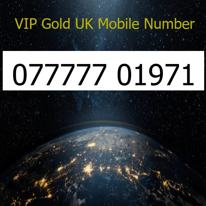 077777 01971 - VIP Gold UK Mobile Number – Easy to Remember SIM Card – Business or Personal Use – Triple Cut, PAYG, Physical SIM kit
