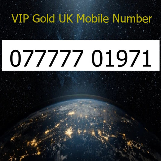 077777 01971 - VIP Gold UK Mobile Number – Easy to Remember SIM Card – Business or Personal Use – Triple Cut, PAYG, Physical SIM kit