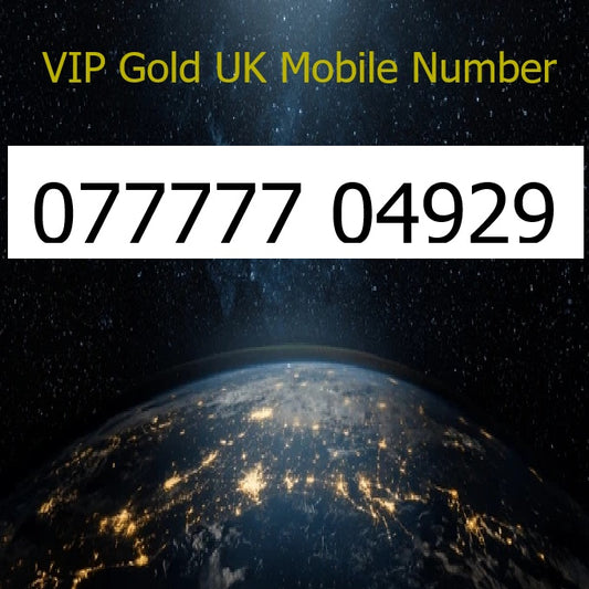 077777 04929 - VIP Gold UK Mobile Number – Easy to Remember SIM Card – Business or Personal Use – Triple Cut, PAYG, Physical SIM kit