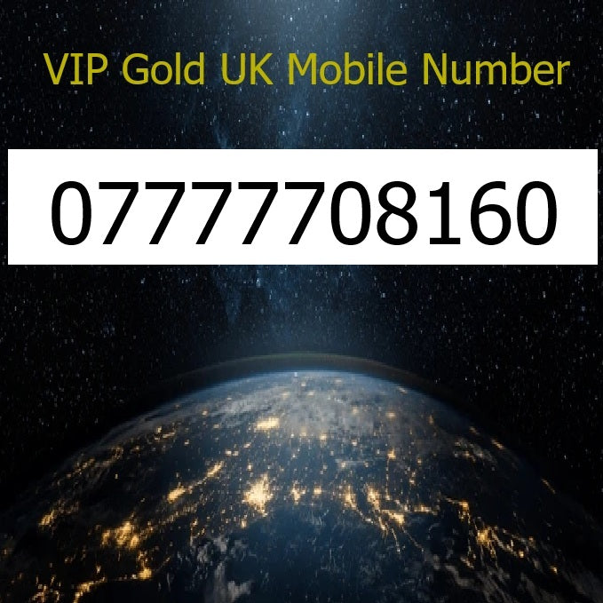 07777708160 - VIP Gold UK Mobile Number – Easy to Remember SIM Card – Business or Personal Use – Triple Cut, PAYG, Physical SIM kit