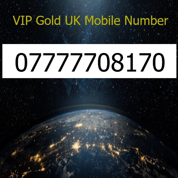 07777708170 - VIP Gold UK Mobile Number – Easy to Remember SIM Card – Business or Personal Use – Triple Cut, PAYG, Physical SIM kit