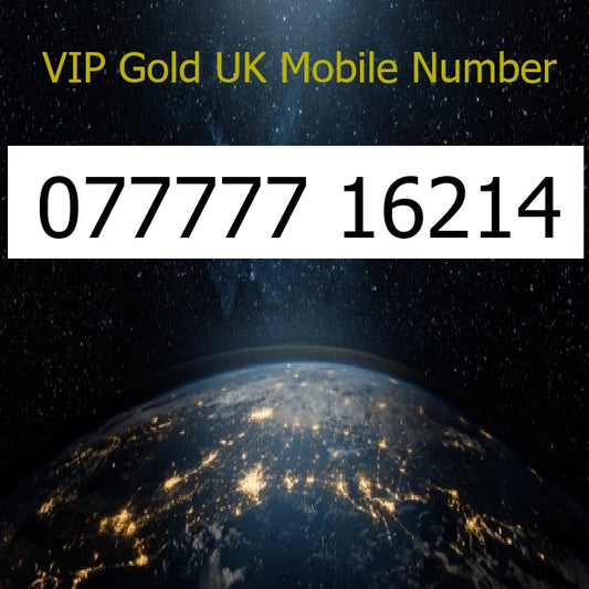 077777 16214 - VIP Gold UK Mobile Number – Easy to Remember SIM Card – Business or Personal Use – Triple Cut, PAYG, Physical SIM kit
