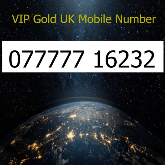 077777 16232 - VIP Gold UK Mobile Number – Easy to Remember SIM Card – Business or Personal Use – Triple Cut, PAYG, Physical SIM kit