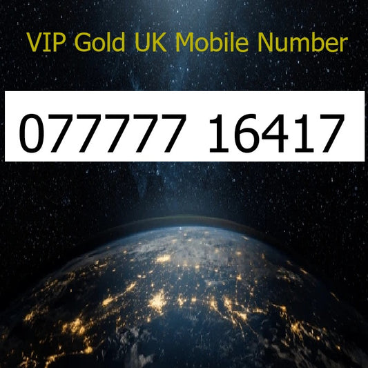 077777 16417 - VIP Gold UK Mobile Number – Easy to Remember SIM Card – Business or Personal Use – Triple Cut, PAYG, Physical SIM kit