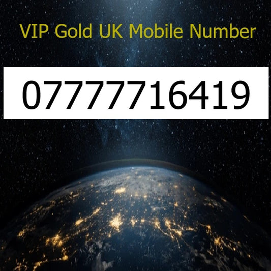 07777716419 - VIP Gold UK Mobile Number – Easy to Remember SIM Card – Business or Personal Use – Triple Cut, PAYG, Physical SIM kit