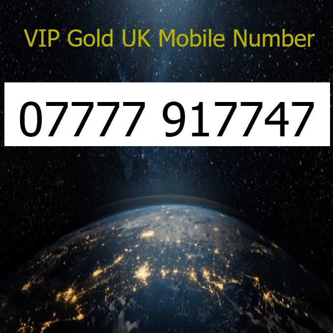 07777 917747 - VIP Gold UK Mobile Number – Easy to Remember SIM Card – Business or Personal Use – Triple Cut, PAYG, Physical SIM kit