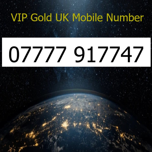 07777 917747 - VIP Gold UK Mobile Number – Easy to Remember SIM Card – Business or Personal Use – Triple Cut, PAYG, Physical SIM kit