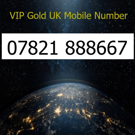 07821 888667 - VIP Gold UK Mobile Number – Easy to Remember SIM Card – Business or Personal Use – Triple Cut, PAYG, Physical SIM kit