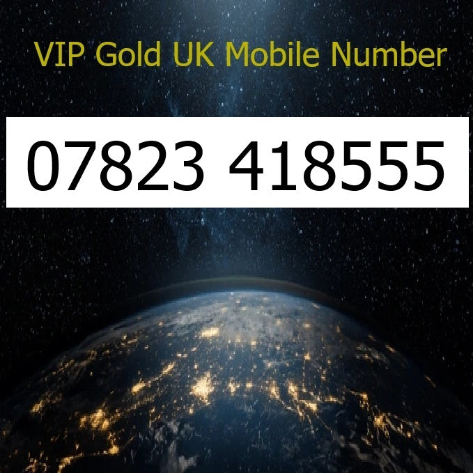 07823 418555 - VIP Gold UK Mobile Number – Easy to Remember SIM Card – Triple Cut, PAYG, Physical SIM kit