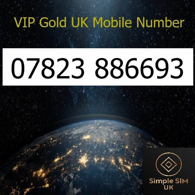 07823 886693 - VIP Gold UK Mobile Number – Easy to Remember SIM Card – Triple Cut, PAYG, Physical SIM kit