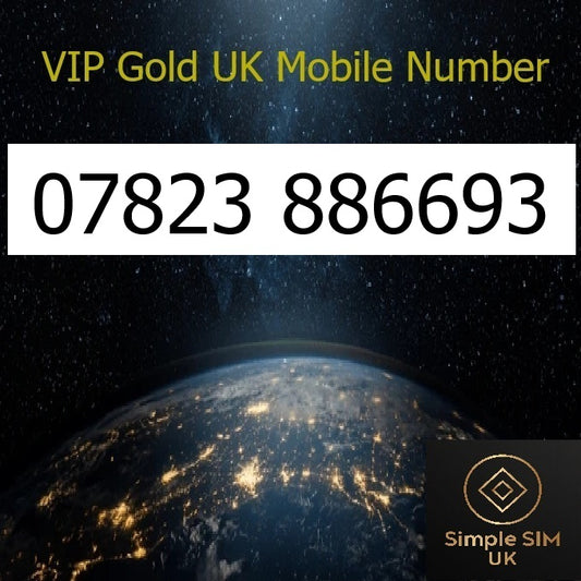 07823 886693 - VIP Gold UK Mobile Number – Easy to Remember SIM Card – Triple Cut, PAYG, Physical SIM kit