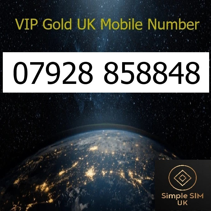 07928 858848 - VIP Gold UK Mobile Number – Easy to Remember SIM Card – Chinese 888 Lucky – Triple Cut, PAYG, Physical SIM kit