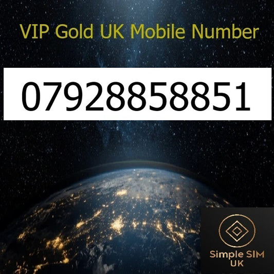 0792 8858851 - VIP Gold UK Mobile Number – Easy to Remember SIM Card – Chinese 888 Lucky – Triple Cut, PAYG, Physical SIM kit