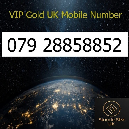 0792 8858852 - VIP Gold UK Mobile Number – Easy to Remember SIM Card – Chinese 888 Lucky – Triple Cut, PAYG, Physical SIM kit