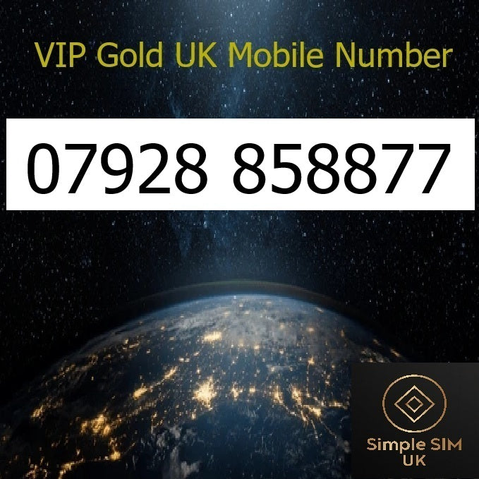 07928 858877 - VIP Gold UK Mobile Number – Easy to Remember SIM Card – Chinese 888 Lucky – Triple Cut, PAYG, Physical SIM kit