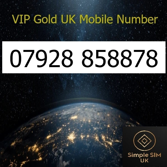 07928 858878 - VIP Gold UK Mobile Number – Easy to Remember SIM Card – Chinese 888 Lucky – Triple Cut, PAYG, Physical SIM kit