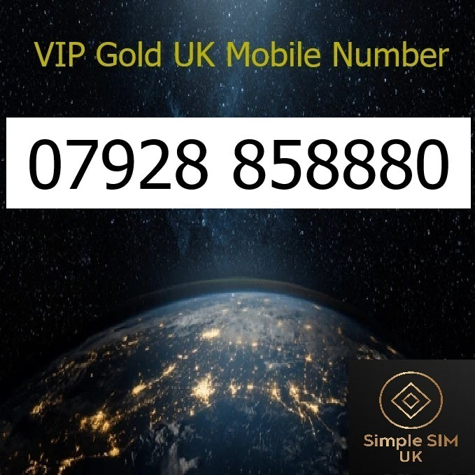 07928 858880 - VIP Gold UK Mobile Number – Easy to Remember SIM Card – Chinese 888 Lucky – Triple Cut, PAYG, Physical SIM kit