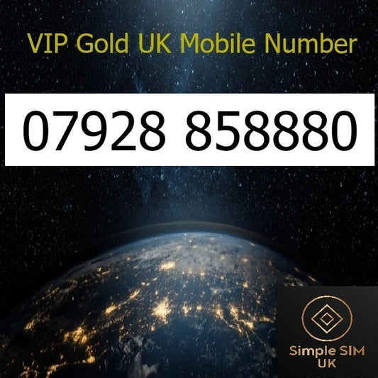 07928 858880 - VIP Gold UK Mobile Number – Easy to Remember SIM Card – Chinese 888 Lucky – Triple Cut, PAYG, Physical SIM kit