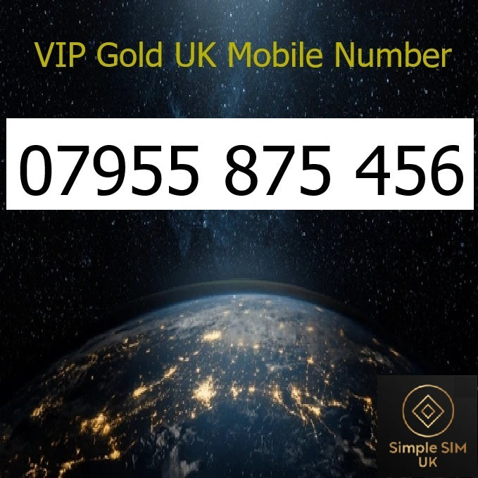 07955 875456 - VIP Gold UK Mobile Number – Easy to Remember SIM Card – Business or Personal Use – Triple Cut, PAYG, Physical SIM kit