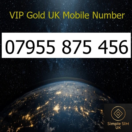 07955 875456 - VIP Gold UK Mobile Number – Easy to Remember SIM Card – Business or Personal Use – Triple Cut, PAYG, Physical SIM kit