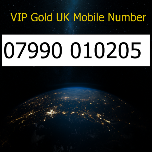 07990 010205 - VIP Gold UK Mobile Number – Easy to Remember SIM Card – Business or Personal Use – Triple Cut, PAYG, Physical SIM kit