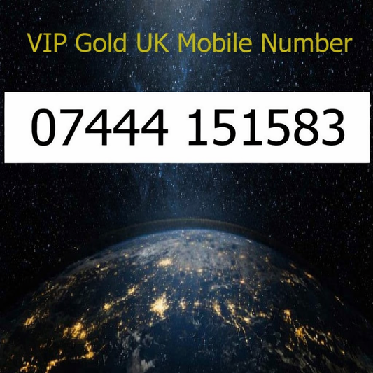 07444 151583 - VIP Gold UK Mobile Number – Easy to Remember SIM Card – Business or Personal Use – Triple Cut, PAYG, Physical SIM kit