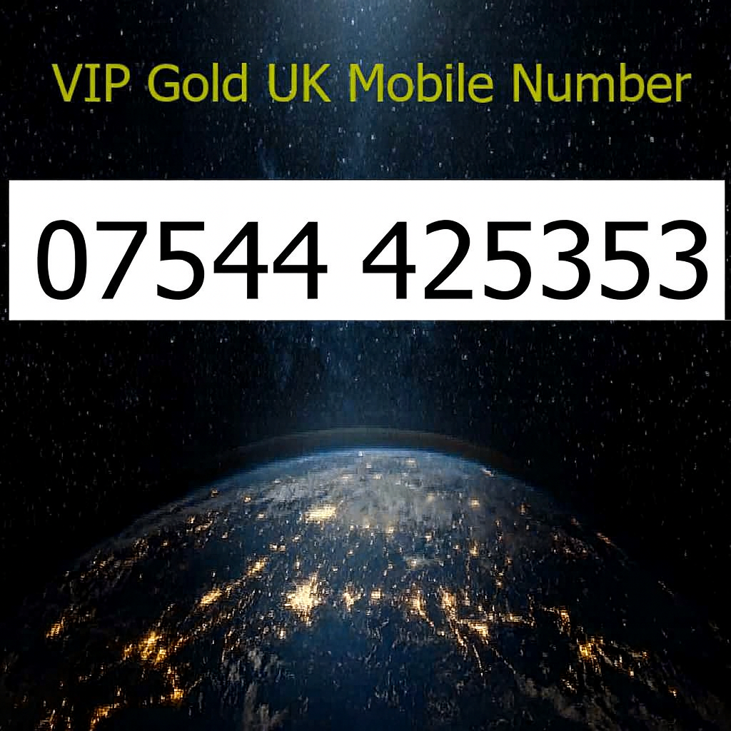 07544 425353 - VIP Gold UK Mobile Number – Easy to Remember SIM Card – Business or Personal Use – Triple Cut, PAYG, Physical SIM kit