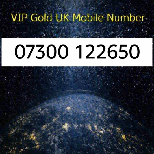 07300 122650 - VIP Gold UK Mobile Number – Easy to Remember SIM Card – Business or Personal Use – Triple Cut, PAYG, Physical SIM kit