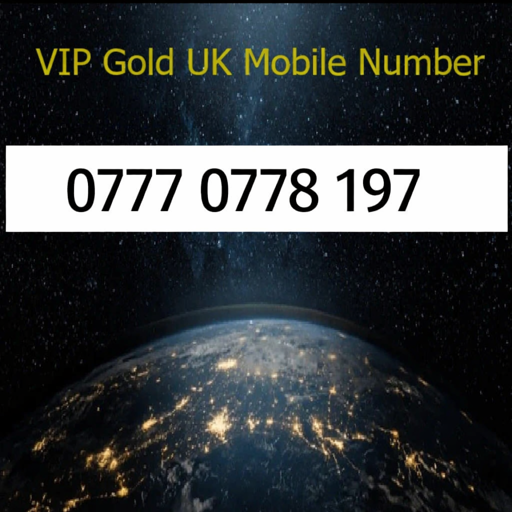 0777 0778 197 - VIP Gold UK Mobile Number – Easy to Remember SIM Card – Business or Personal Use – Triple Cut, PAYG, Physical SIM kit