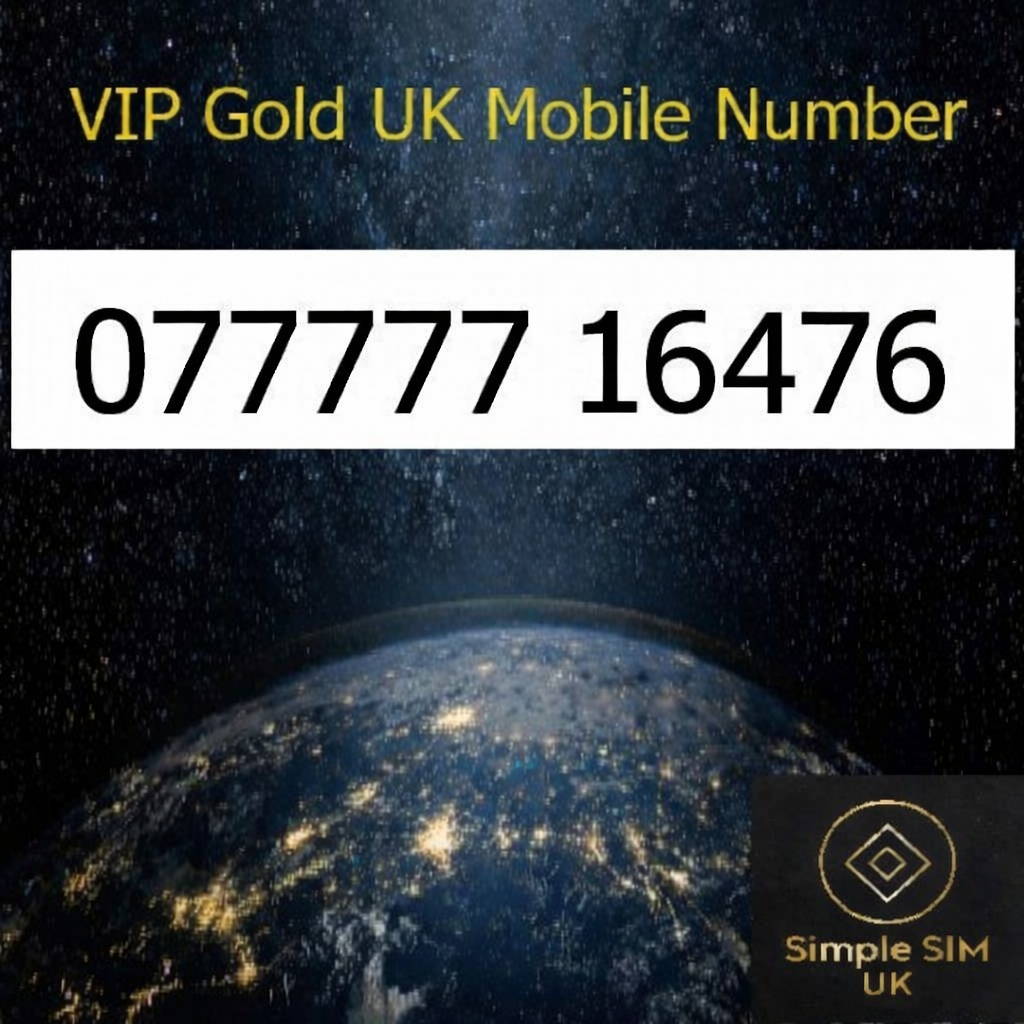 077777 16476 - VIP Gold UK Mobile Number – Easy to Remember SIM Card – Business or Personal Use – Triple Cut, PAYG, Physical SIM kit