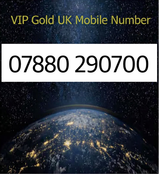 07880 290700 - VIP Gold UK Mobile Number – Easy to Remember SIM Card – Triple Cut, PAYG, Physical SIM kit
