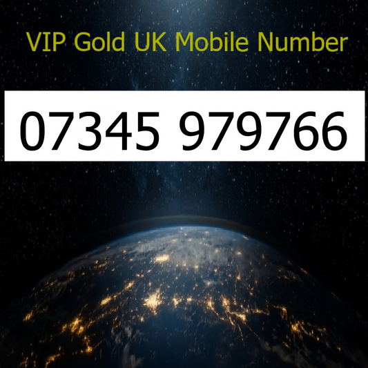 07345 979766 - VIP Gold UK Mobile Number – Easy to Remember SIM Card – Business or Personal Use – Triple Cut, PAYG, Physical SIM kit