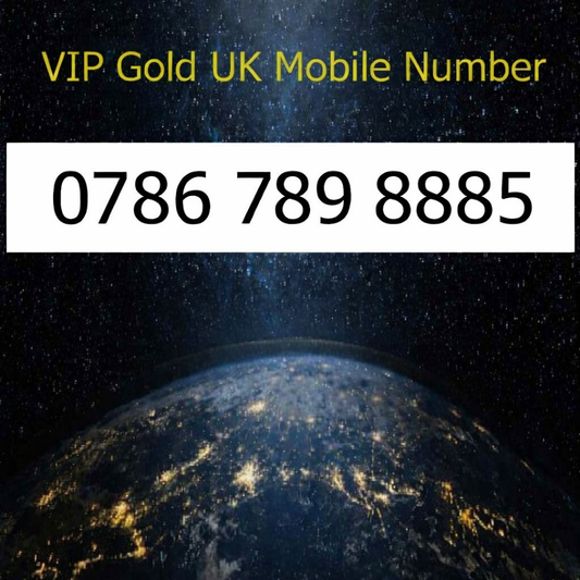 0786 789 8885 - Bismillah VIP Gold UK Mobile Number – Easy to Remember SIM Card – Business or Personal Use – PAYG, Physical SIM kit