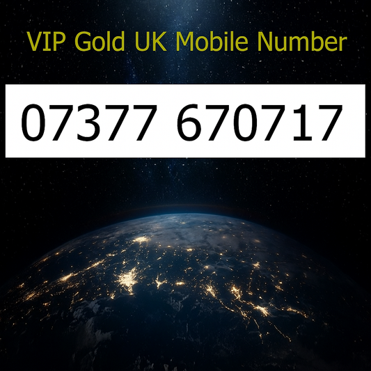 07377 670717 - VIP Gold UK Mobile Number – Easy to Remember SIM Card – Business or Personal Use – Triple Cut, PAYG, Physical SIM kit